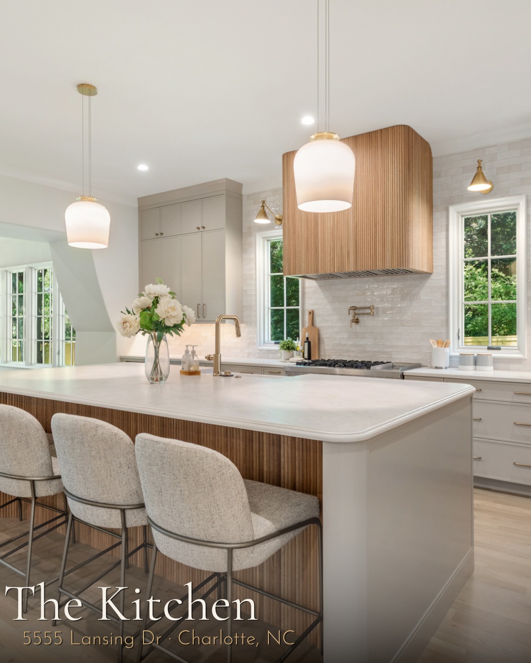 A kitchen that earns its square footage.
Fluted wood hood. Brass pot filler. Built-in wine storage. An island with room to pull up a stool and stay a while. And tucked just around the corner — a sage green scullery that handles everything the main kitchen doesn't have to.
5555 Lansing Dr is available now. 
Call 704.332.3332 or DM "LANSING" to schedule a private showing. 🤍